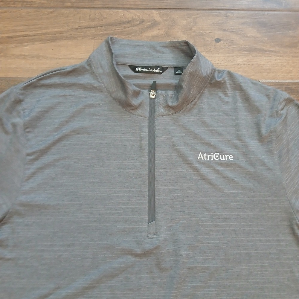 Travis Mathew Pullover Mens XXL 2XL Grey Golf Crestview Quarter Zip Stretch Flex